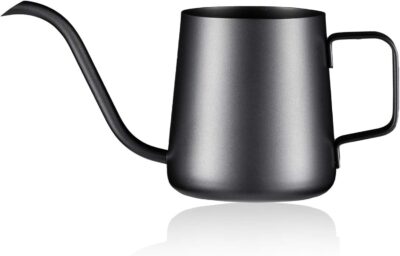 Small Watering Can Indoor Plants - 12oz Stainless Steel Long Spout - Black