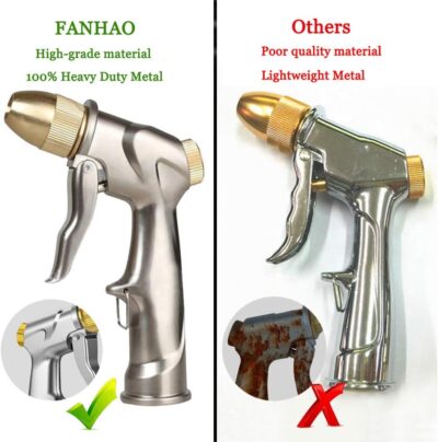 FANHAO Heavy Duty Garden Hose Nozzle - 4 Spray Modes, High Pressure Metal Sprayer for Car Wash, Lawn & Pet Watering - Image 4