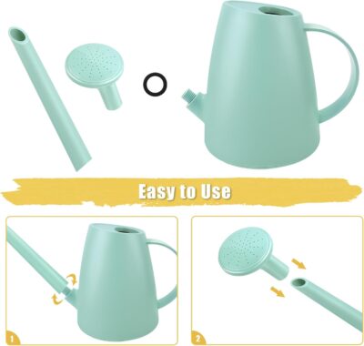 Indoor Plant Watering Can - 1/2 Gallon Long Spout - Small Green Watering Can for House Plants, Flowers, Garden - 1.8L - Image 3