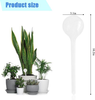 Large Plant Watering Globes 10-Pack - Self Watering Bulbs for Indoor & Outdoor Plants - Automatic Plant Waterer - White - Image 2