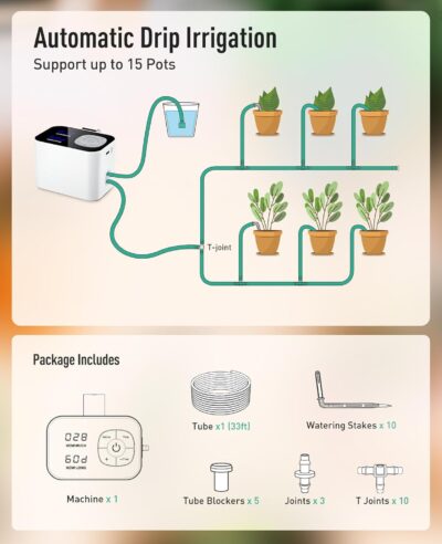 Automatic Plant Watering System - Kollea Self Watering Kit for Vacation, Indoor Plants, Drip Irrigation - 60 Day DIY Timer - Image 5