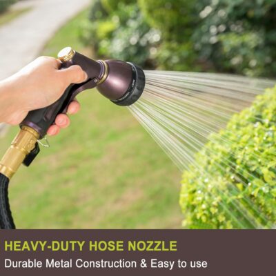 Heavy Duty Garden Hose Nozzle - 8 Spray Patterns, 100% Metal, High Pressure Sprayer - Image 2