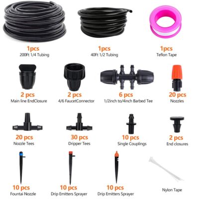 240FT Drip Irrigation Kit - Automatic Watering System for Garden, Lawn & Greenhouse - Image 4