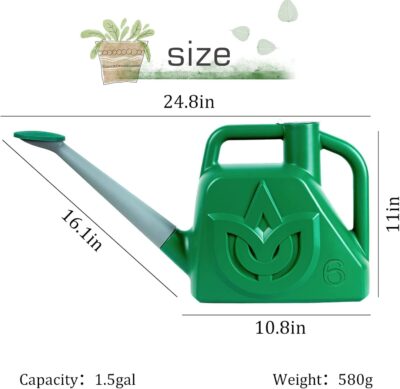 XXXFLOWER 1.5 Gallon Watering Can - Lightweight Green Water Can with Detachable Nozzle for Indoor & Outdoor Plants - Image 2