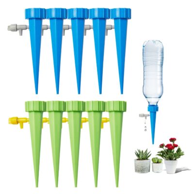 Self Watering Spikes - 10 Pack Plant Watering Devices for Vacation, Indoor & Outdoor Use