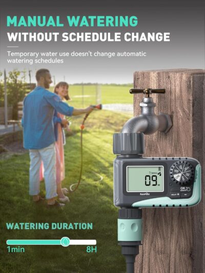 RAINPOINT Sprinkler Timer - Programmable Garden Hose Water Timer with Rain Delay - Digital Irrigation System for Lawn & Yard - Image 3