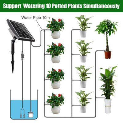 Solar Drip Irrigation Kit - Auto Watering System for 10 Pots - 6 Timers - Anti-Siphon - Image 5