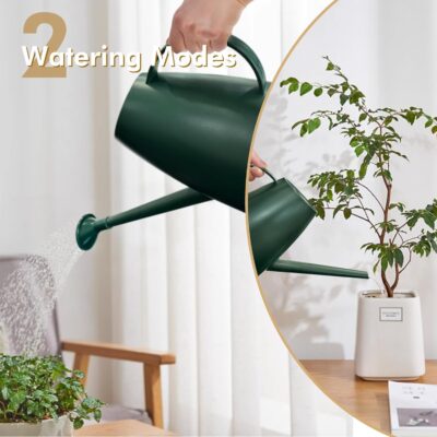 Dark Green Watering Can - 60oz/1.8L - Long Spout for Indoor Plants, Bonsai & Outdoor Flowers - Image 2