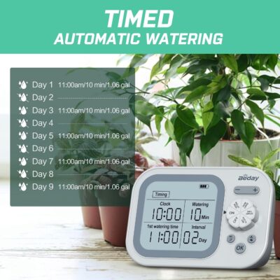 Automatic Plant Waterer - 15 Plant Self Watering System with Smart Humidity Detection & Programmable Timer - Image 4