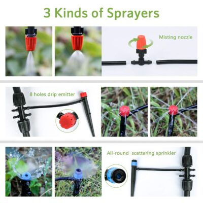 169FT Drip Irrigation Kit - Greenhouse Watering System & Patio Misting - Garden Auto Timer Compatible - Image 3