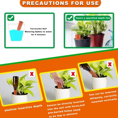 Self-Watering Stakes for Plants - 15 Pack Terracotta Plant Waterer - Automatic Irrigation System - Indoor & Outdoor Use - Image 5