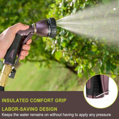 Heavy Duty Garden Hose Nozzle - 8 Spray Patterns, 100% Metal, High Pressure Sprayer - Image 5