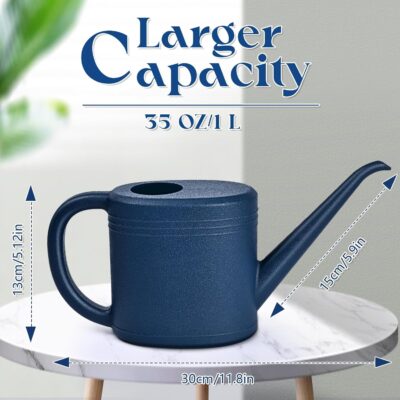 1/4 Gallon Watering Can - Deep Blue - Indoor Outdoor Plants Flowers - Small Garden Water Can - Image 2