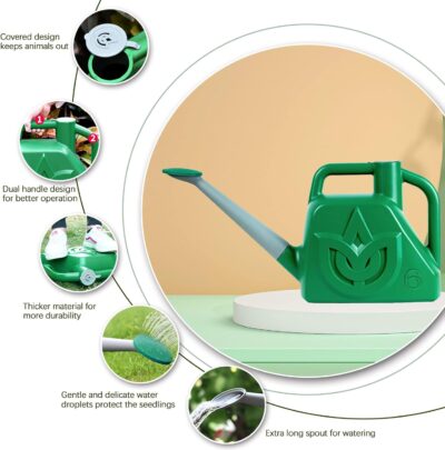 XXXFLOWER 1.5 Gallon Watering Can - Lightweight Green Water Can with Detachable Nozzle for Indoor & Outdoor Plants - Image 3