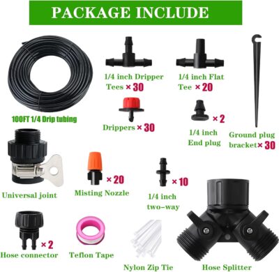 Drip Irrigation Kit - Garden Watering System 1/4" Tubing - Auto/DIY - Save Water - Image 2