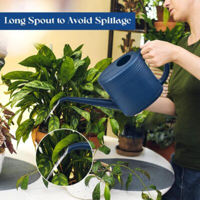 1/4 Gallon Watering Can - Deep Blue - Indoor Outdoor Plants Flowers - Small Garden Water Can - Image 4