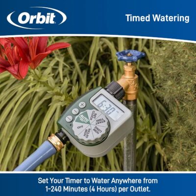 Orbit 62061N Single Outlet Hose Watering Timer - Green | Automatic Sprinkler Timer - Image 5