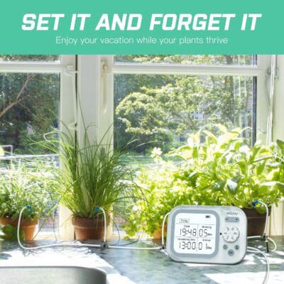 Automatic Plant Waterer - 15 Plant Self Watering System with Smart Humidity Detection & Programmable Timer - Image 2