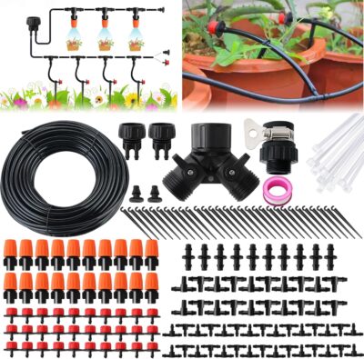 Drip Irrigation Kit - Garden Watering System 1/4" Tubing - Auto/DIY - Save Water