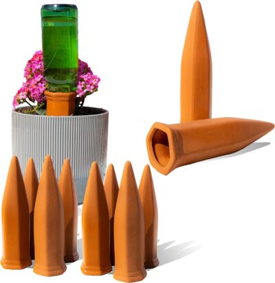 10-Pack Terracotta Self Watering Spikes for Indoor Plants - Automatic Plant Waterer