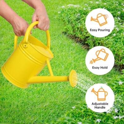 Galvanized Steel Watering Can 1 Gallon - Outdoor Metal Watering Can with Removable Spout - Perfect Home & Garden - Image 3