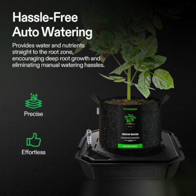 VIVOSUN FlexFeed Self Watering Pots 4-Pack - Auto Irrigation Fabric Pots with Water Meter - Image 2