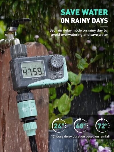 RAINPOINT Sprinkler Timer - Programmable Garden Hose Water Timer with Rain Delay - Digital Irrigation System for Lawn & Yard - Image 5