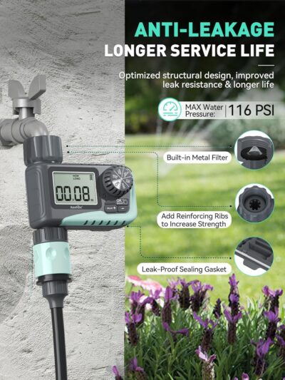 RAINPOINT Sprinkler Timer - Programmable Garden Hose Water Timer with Rain Delay - Digital Irrigation System for Lawn & Yard - Image 4