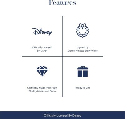 Enchanted Disney Fine Jewelry 14K Rose Gold over Sterling Silver with 1/10 CTTW Diamond and Red Garnet Snow White 85th Anniversary Collector’s Edition Pendant Necklace - Image 2