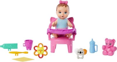 Barbie Skipper Babysitters Inc Baby Small Doll & Accessories, First Tooth Playset with Appearing & Disappearing Tooth