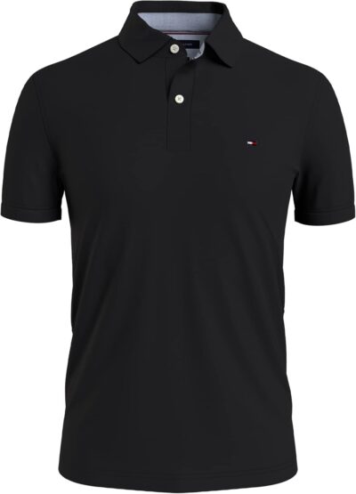 Tommy Hilfiger Men's Short Sleeve Moisture Wicking Stretch Polo Shirt with Quick Dry + UV Protection