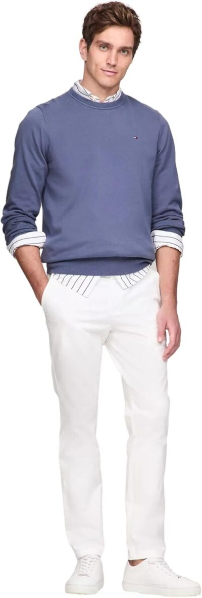 Tommy Hilfiger Men's Signature Solid Crewneck Pullover Sweater 2024 Collection - Image 2