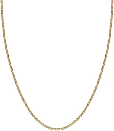 Honolulu Jewelry Company 14K Real Solid Yellow Gold 0.5mm or 1mm Box Chain Necklace, 16"-24" - Image 2