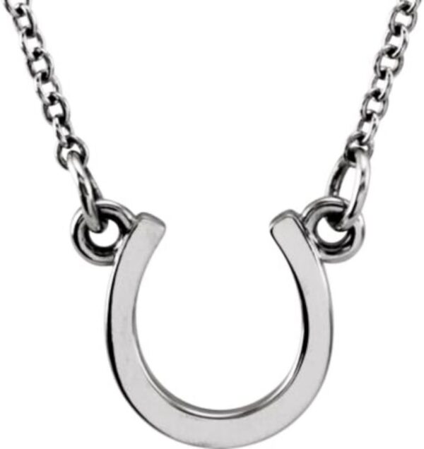 Bonyak Jewelry 14k Rose Gold Tiny Posh Horseshoe 16-18" Necklace - Image 3