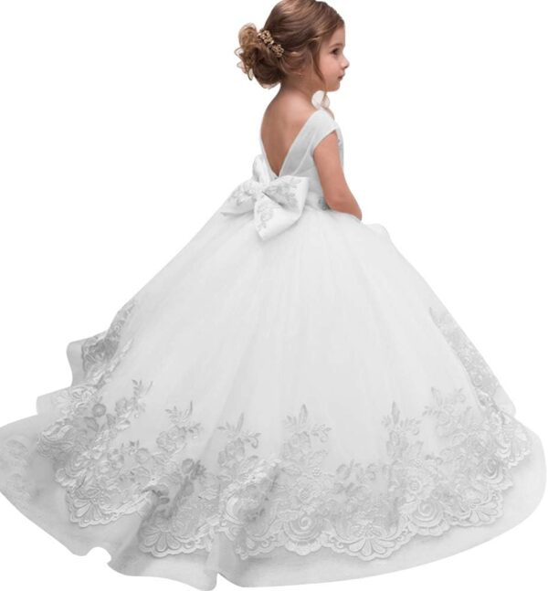 ABAO SISTER Elegant Flower Girl Dress for Wedding Kids Sleevelesss Lace Pageant Ball Gowns - Image 2