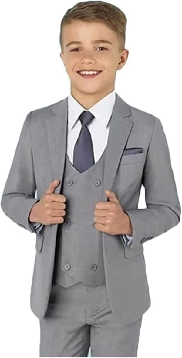 3 Pieces Suit for Boys for Wedding Double-Breasted Boys Outfits Boys Tuxedo Suit Formal Ring Bearer Outfit - Image 4