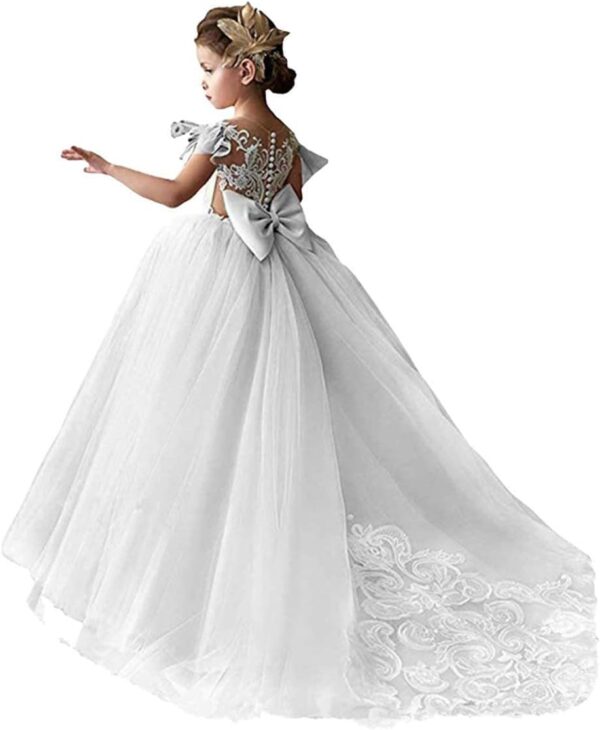 Lace Tulle Flower Girl Dresses for Wedding Party Kids Prom Ball Gown GZY230