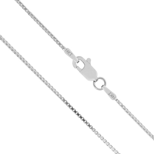 Honolulu Jewelry 14K Real Solid White Gold 0.5mm or 1mm Box Chain Necklace, 16" - 24"