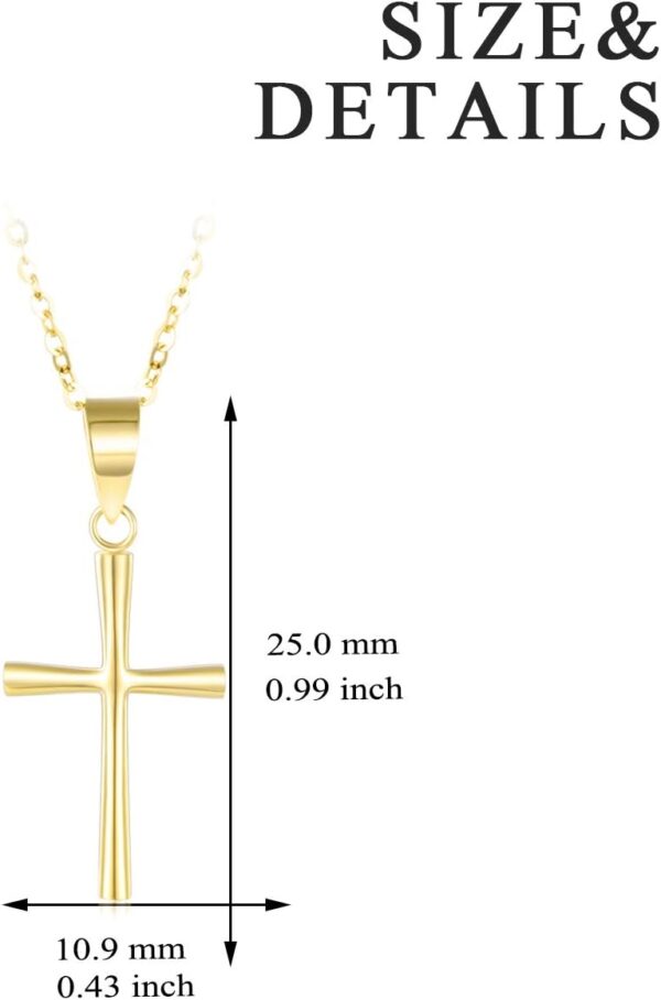 SISGEM Solid 18k Gold Cross Pendant Necklace for Women, Real 18 Carat Gold Religious Jewelry Gifts for Her, 18 inch - Image 4