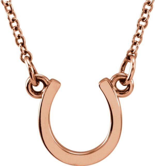 Bonyak Jewelry 14k Rose Gold Tiny Posh Horseshoe 16-18" Necklace