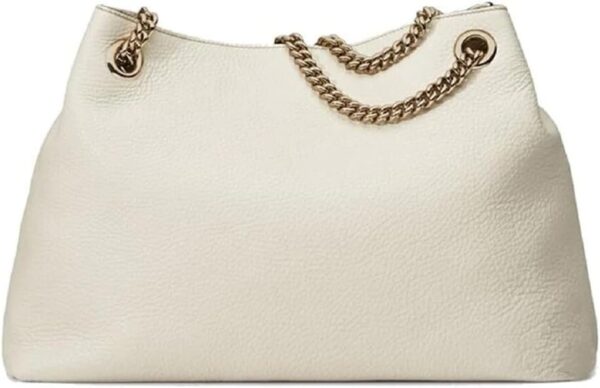 Gucci Womens Soho Leather Chain Straps Shoulder Handbag White Large - Image 2