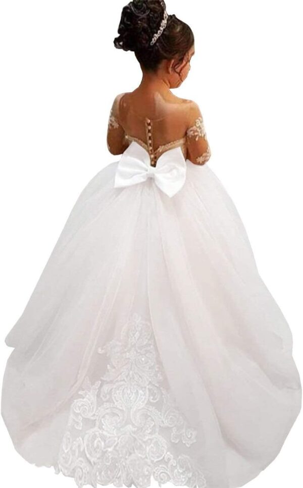 MuchXi Lovely Lace Flower Girls Dresses Kids First Communion Dress Princess Wedding Pageant Ball Gown