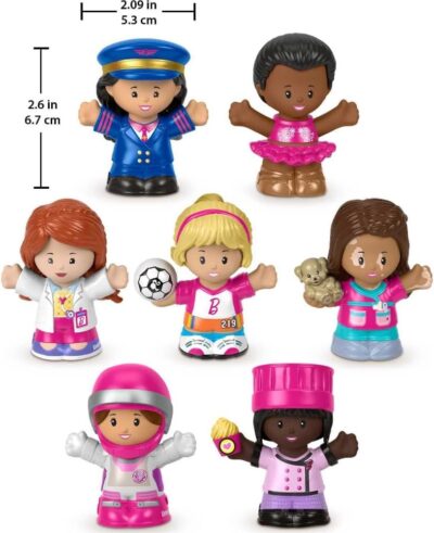 Fisher-Price Little People Barbie Toddler Toys, You Can Be Anything Figure Pack, 7 Characters for Pretend Play Ages 18+ Months (Amazon Exclusive) - Image 4