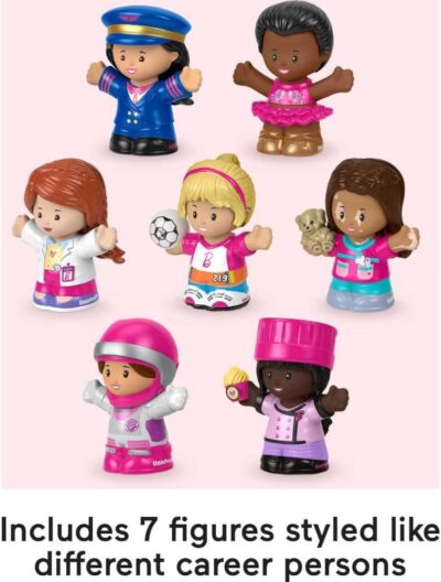 Fisher-Price Little People Barbie Toddler Toys, You Can Be Anything Figure Pack, 7 Characters for Pretend Play Ages 18+ Months (Amazon Exclusive) - Image 3