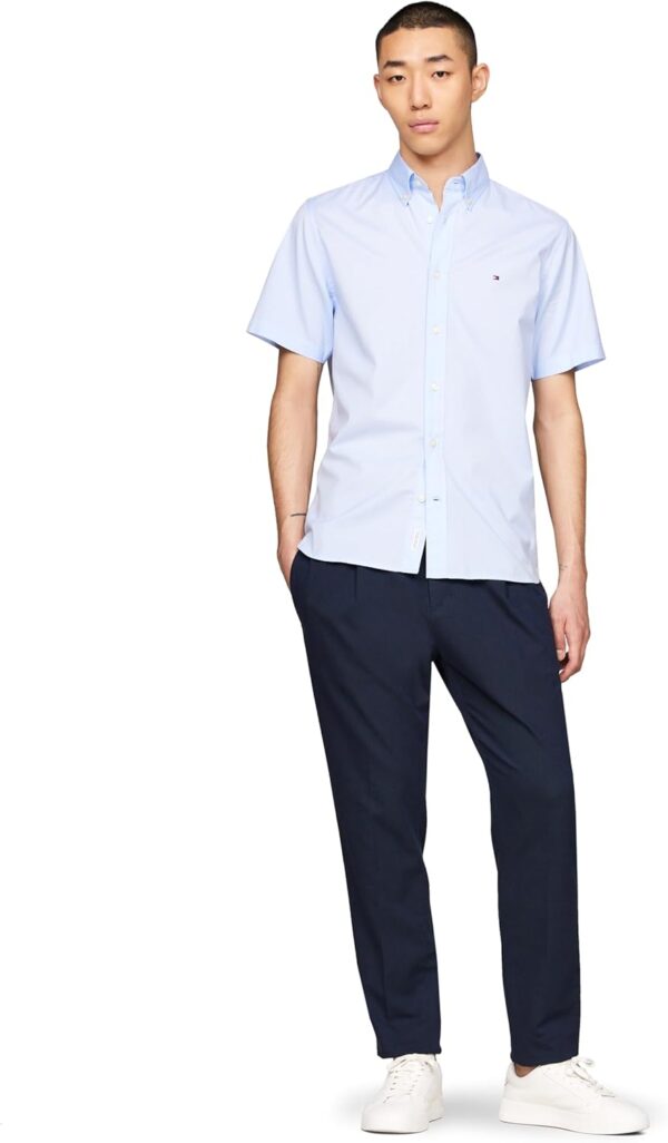 Tommy Hilfiger Short Sleeve Poplin Regular Fit, Men's Button Down Shirts - Image 4