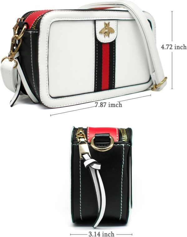 Beatfull Designer Bee Crossbody Purse for Women PU Leather Shoulder Handbag Camera Clucth - Image 2