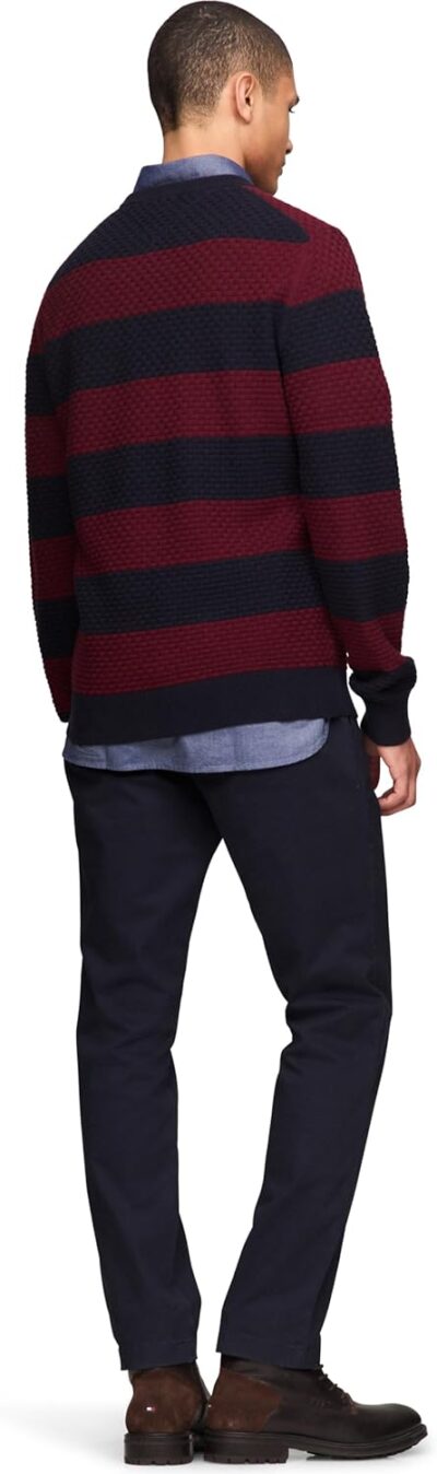 Tommy Hilfiger Men's Textured Waffle Knit Crewneck Sweater Lightweight Pullover, Available in Big & Tall - Image 3