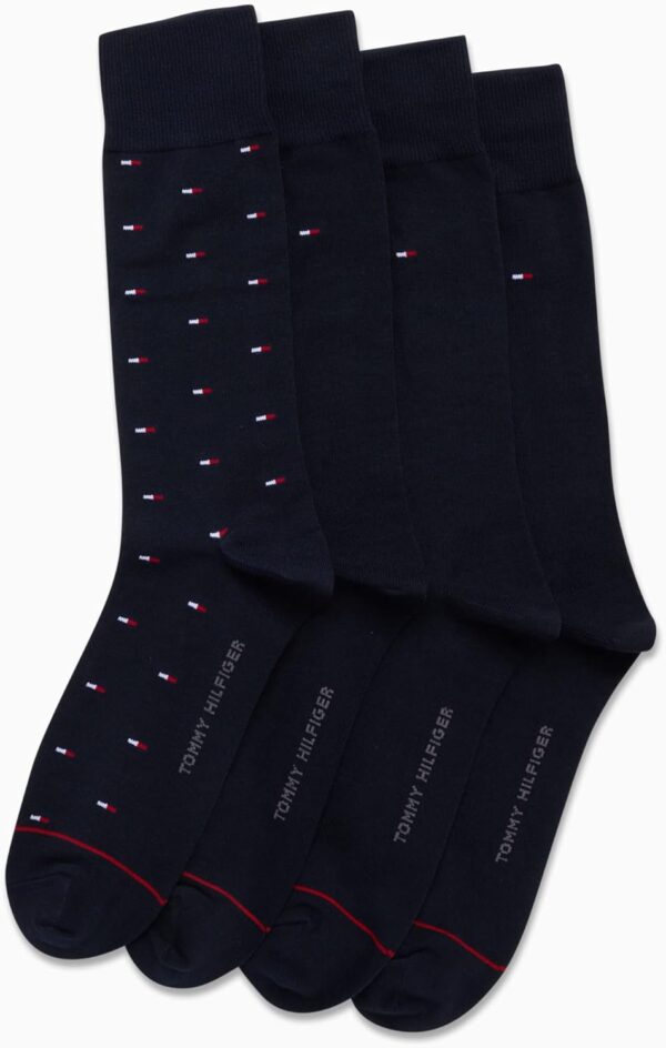 Tommy Hilfiger Men's Crew Socks - 4 Pack Comfort Stretch Dress Socks for Men - Crew Length Breathable Men's Work Socks (7-12) - Image 4