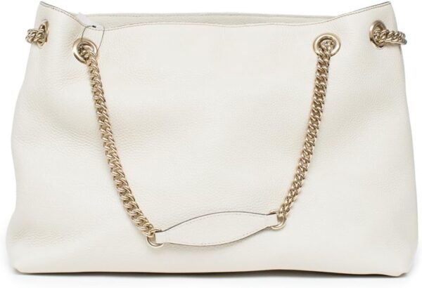 Gucci Soho Ivoire Ivory Gold Double Chain Soft Hobo Leather Shoulder Bag Italy Authentic New - Image 3