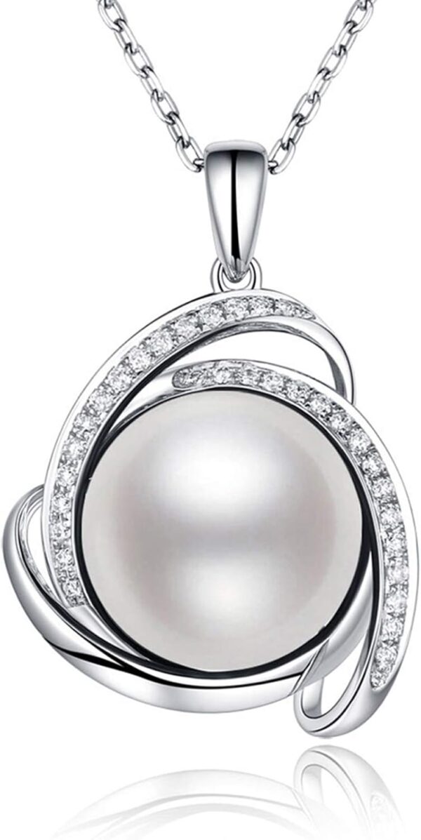 HXZZ Fine Jewelry Women Gifts 925 Sterling Silver Freshwater Cultured Teardrop White Pearl Pendant Necklace